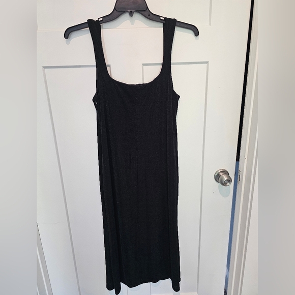 Wild Fable Black Ribbed Midi Tank Dress Size XL Sustainable Fabric - Picture 6 of 10